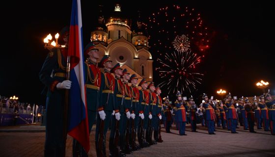 XIII Фестиваль «Амурские волны». Дефиле военных оркестров